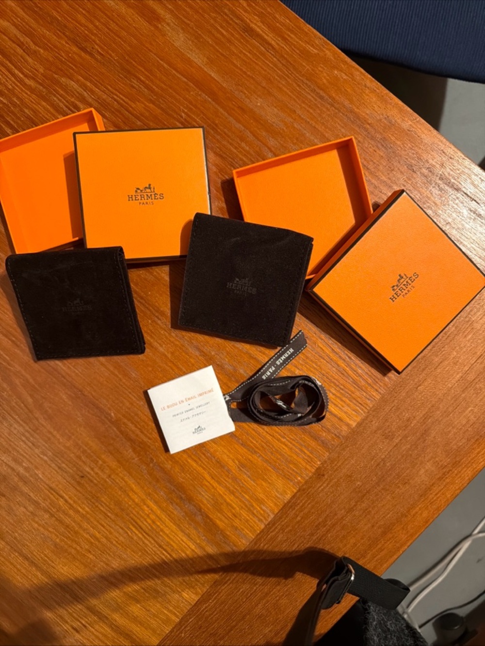 Hermes Paris 2 Bracelet Boxes Empty 3.5”Square With Pouches Ribbon Small Booklet - Picture 6 of 10